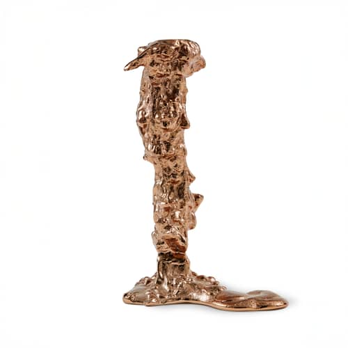 Kerzenleuchter Drip Large metall gold / H 25 cm - Pols Potten - Roségold - Aluminium