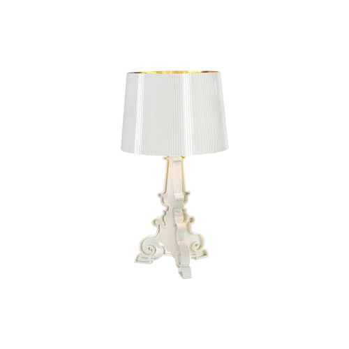 Lampe de table Bourgie Bianca plastique blanc or / H 68 à 78 cm - Ferruccio Laviani, 2004 - Kartell - Blanc / intérieur or - Polycarbonate 2.0