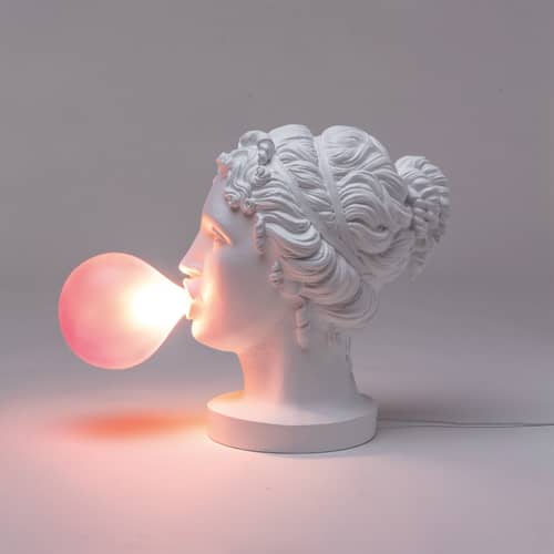 Lampe de table Grace blanc / H 40 cm - Résine - Seletti - Grace / Blanc - Résine, Verre