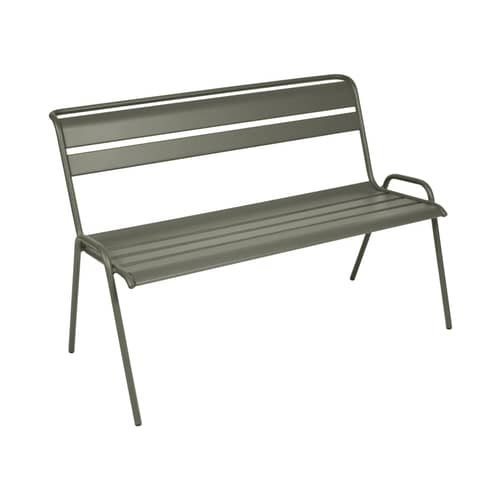 Panca con schienale Monceau / da 2 a 3 posti - L 116 cm - Fermob - Rosmarino - Acciaio verniciato