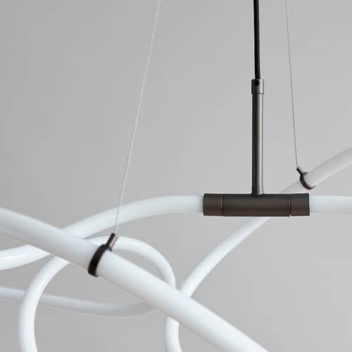 Ghost Big LED Pendant plastic material white / 156 x 82 x H 52 cm - 101 COPENHAGEN - White / Bronze - Acrylic, Iron