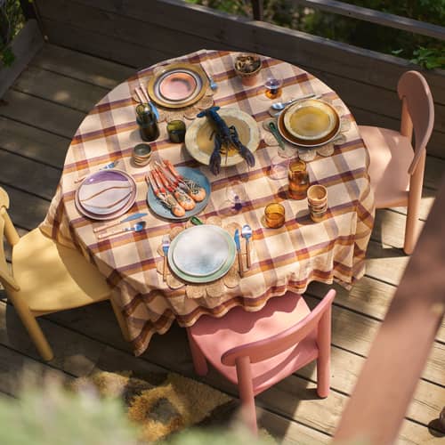 Piatto 70s ceramics ceramica multicolore / Set di 2 - Ø 27,5 cm - HK LIVING - Noce di cocco - Gres smaltato
