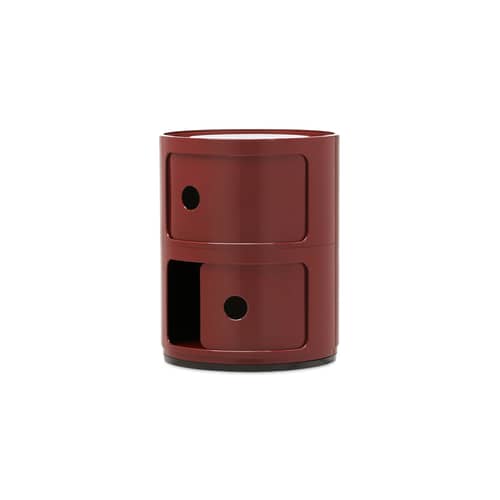 Rangement Componibili plastique rouge / 2 tiroirs - H 40 cm - Anna Castelli Ferrieri, 1968 - Kartell - Bordeaux - ABS