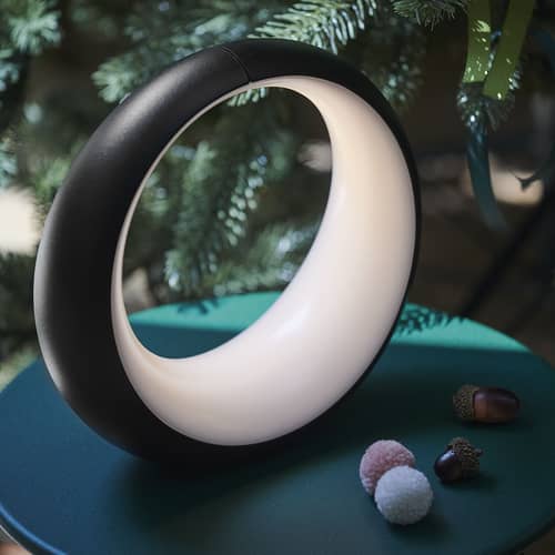 Schnurlosleuchte Hoopik LED metall schwarz / Ø 24 cm - Fermob - Lakritz - Aluminium, Polykarbonat