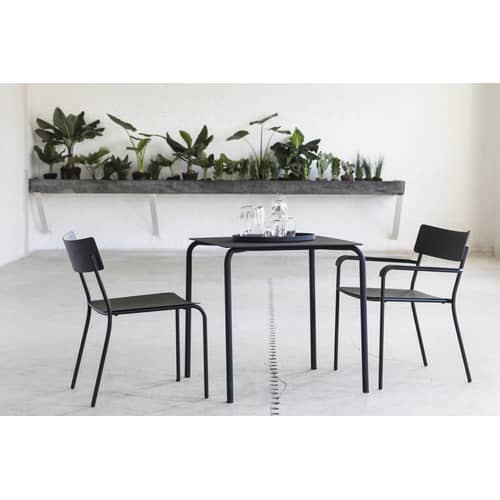 August Square table metal black / Aluminium - 70 x 70 cm - Serax - Black - Thermolacquered aluminium