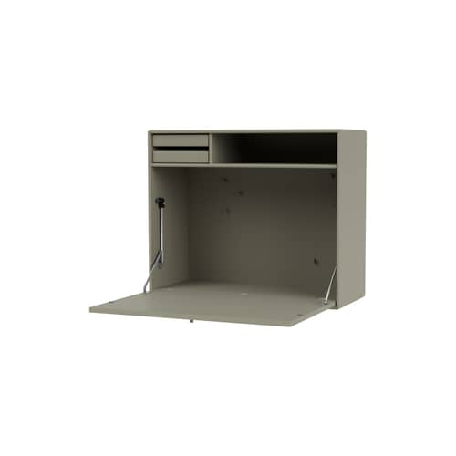Wand-Schreibtisch Studio holz grau / B 69,6 x H 58,2 cm - MONTANA - Fennel 144 - lackierte Holzfaserplatte