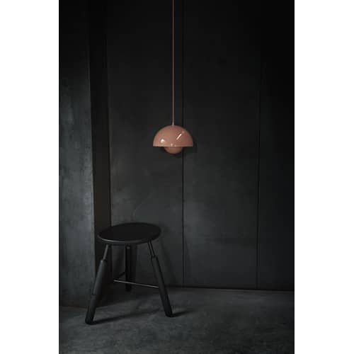 Suspension FlowerPot VP1 métal noir / Ø 23 cm - By Verner Panton, 1969 - &tradition - Noir mat - Aluminium laqué