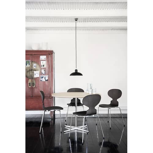 Suspension Kaiser Idell / Ø 28,5 cm - Réédition 1930 - Fritz Hansen - Noir mat - Acier laqué