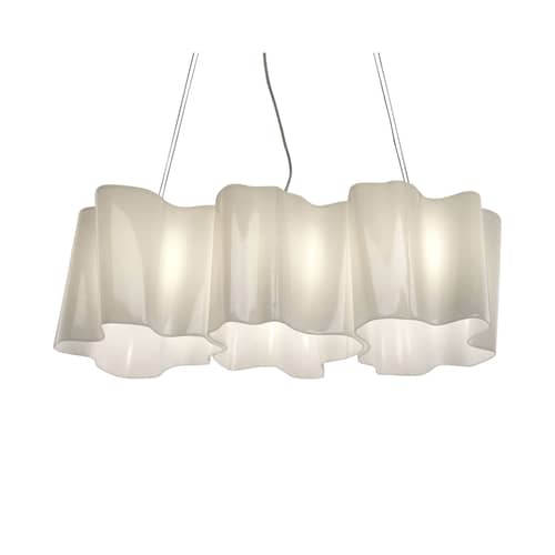 Suspension Logico grande verre blanc / 3 éléments en ligne - Artemide - Blanc - grande - Verre soufflé