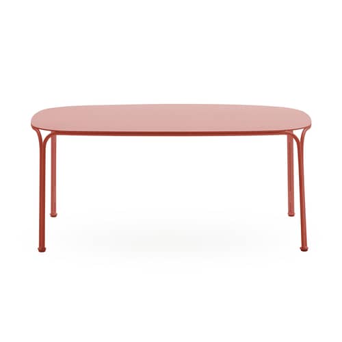 Table basse HiRay métal rouge / 90 x 59 cm - Kartell - Rouge rouille - Acier galvanisé peint