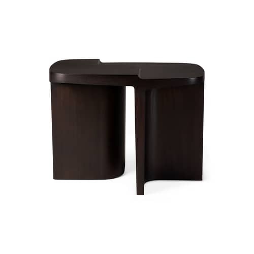 Table d\'appoint Brutalist bois marron / 60 x 40 x H 45 cm - Ethnicraft - Acajou brun rose - Acajou massif teinté
