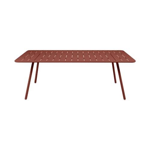 Table rectangulaire Luxembourg métal rouge / 207 x 100 cm - 8 à 10 personnes - Fermob - Ocre rouge - Aluminium laqué