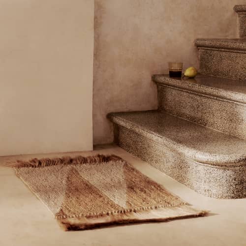 Tapis Studie beige / 70 x 50 cm - Jute tissé main - Ferm Living - 70 x 50 cm / Naturel - Jute