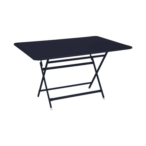 Tavolo pieghevole Caractère metallo blu / 128 x 90 cm - 6 persone / Metallo - Fermob - Blu abisso - Acciaio
