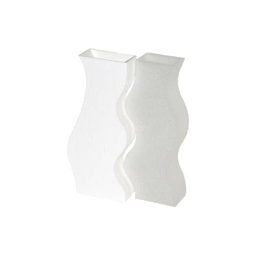Vase Petites Dove plastikmaterial weiß / Set von 2 - Argot Studio - Weiß & durchscheinend - Bioplastik