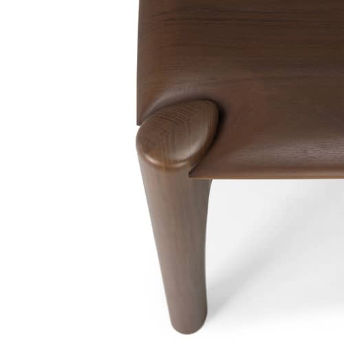 PI Bench natural wood / L 166 cm - Solid teak - Ethnicraft - L 166 cm / Brown teak - Solid teak, stained