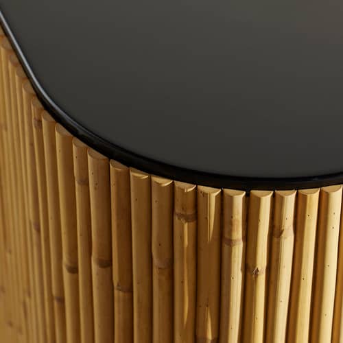 Buffet Riviera / L 120 x H 75 cm - Maison Sarah Lavoine - Rotin naturel / Laqué noir - Bois laqué, Rotin