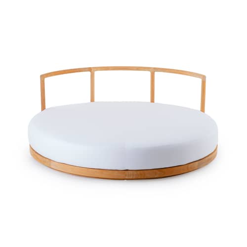 Canapé de jardin rond Pevero bois naturel / Îlot - Ø 160 cm / Teck - Sans coussin - Unopiu - Canapé / Teck - Teck