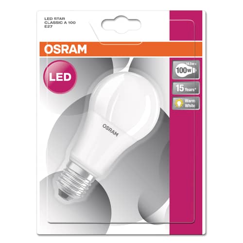 LED-Glühbirne E27 Classique A60 glas weiß Frosted / 13W (= 100W) - Warmweiß - Osram - Mattiert - Glas, Plastik