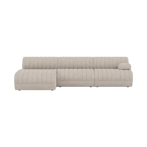Sofa modulierbar Coltre textil beige / 3-Sitzer mit Sofa – L 270 cm - Muuto - Sand - FSC-zertifiziertes Holz, Gewebe, Schaumstoff