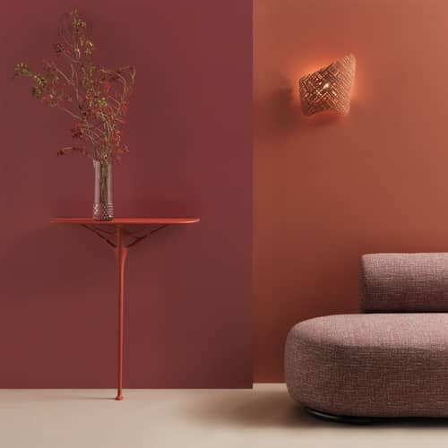 Console murale A.I. / L 75 x P 24 cm - Conçu par intelligence artificielle / Recyclé - Kartell - Orange - Technopolymère thermoplastique recyclé