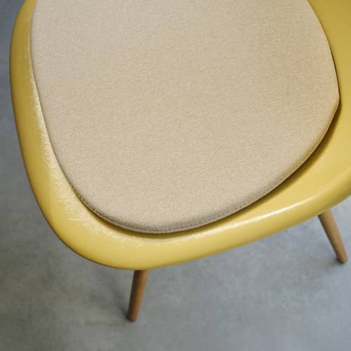 Coussin d\'assise Soft Seat / type B - L 41,5 x P 37 cm / Set de 3 - Vitra - Tabac (tissu Plano 20) - Feutre, Tissu Plano