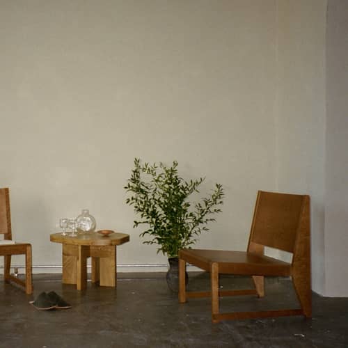 Fauteuil bas Chair 01 bois naturel - Frama  - Marron chaud - Bouleau massif, Contreplaqué de bouleau