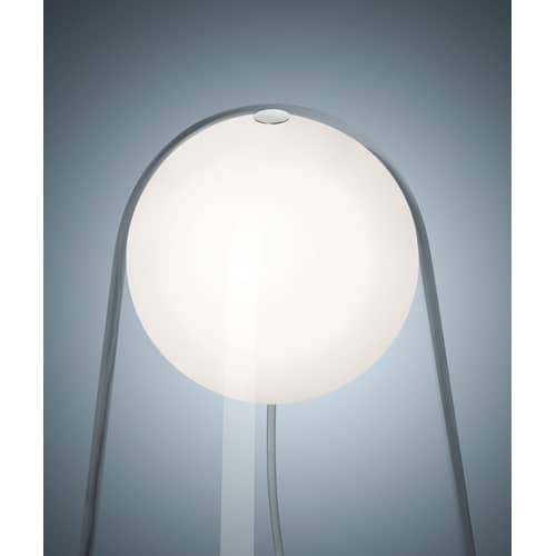 Lampada da tavolo Satellight LED vetro bianco trasparente LED / Vetro soffiato a bocca - Foscarini - Trasparente / Sfera bianca - Vetro soffiato a bocca