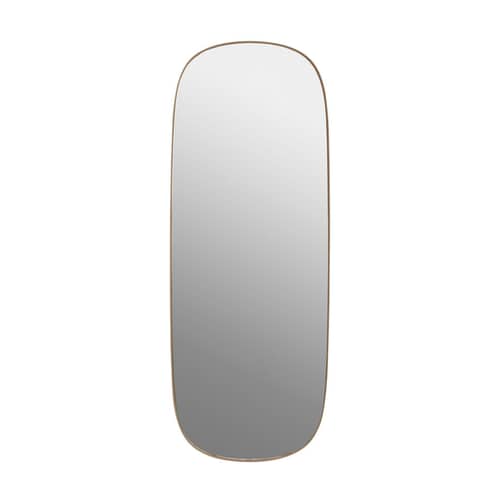 Miroir mural Framed Large métal rose / 44 x 118 cm - Muuto - Cadre rose / Miroir standard - Acier, Verre