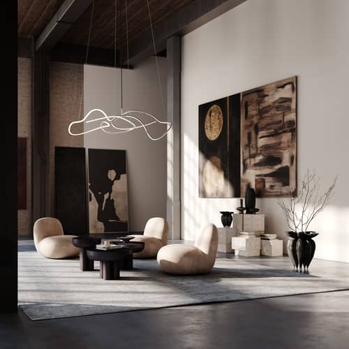 Ghost Big LED Pendant metal silver / 155 x 82 x H 50 cm - 101 COPENHAGEN - Chromed - Acrylic, Aluminium