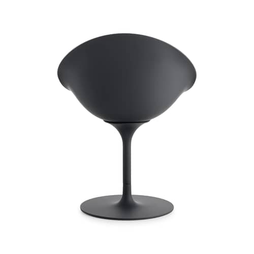 Poltrona girevole Ero/S/ materiale plastico nero / Finitura soft touch - Kartell - Antracite opaco (Soft touch) - Alluminio pressofuso, Policarbonato tinto