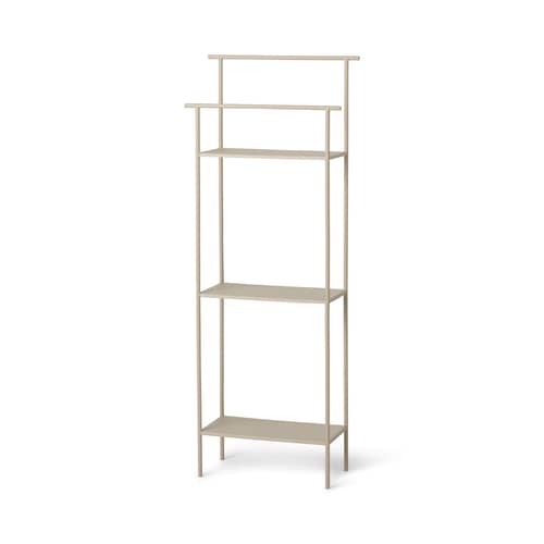 Scaffale Dora metallo beige / L 30 x Prof. 13 x H 79 cm - Porta-asciugamani integrato - Ferm Living - Beige Cachemire - Metallo