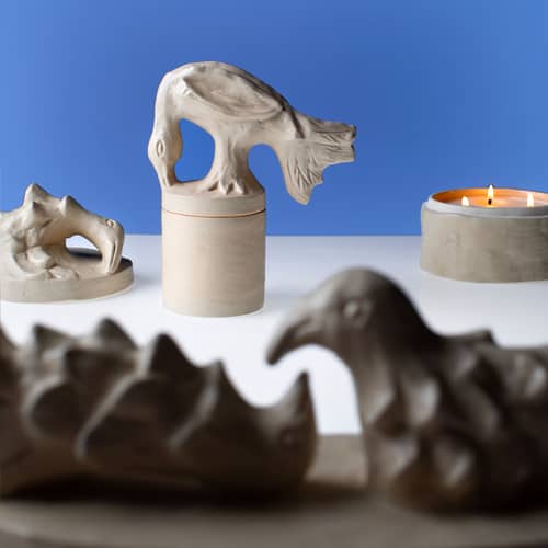 Brisas Frescas Small Scented candle ceramic beige / Ø 8 x H 19.7 cm - Serax - Ivory - Ceramic, Soy wax