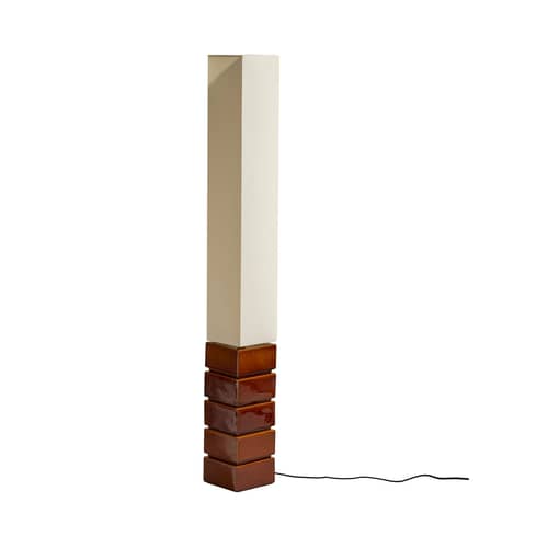 Stehleuchte Tower keramik braun / H 129 cm - Maison Sarah Lavoine - Nussbraun - Baumwolle, emaillierte Keramik