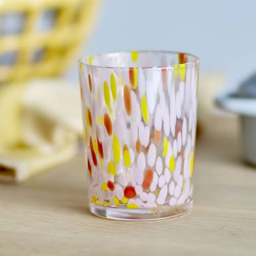 Verre Lilya verre rose / Ø 8 x H 10,5 cm - Bloomingville - Rose - Verre soufflé bouche