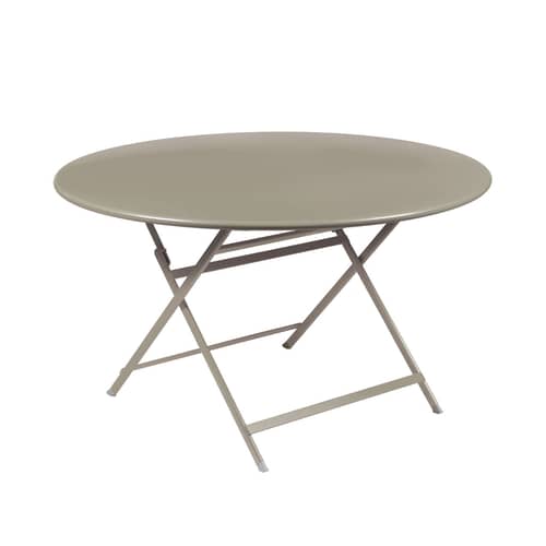 Klapptisch Caractère metall beige / Ø 128 cm / 7 Personen - Fermob - Muskat - bemalter Stahl