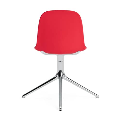 Chaise pivotante Form 4L plastique rouge - Normann Copenhagen - Rouge éclatant / Pied alu - Aluminium poli, Polypropylène