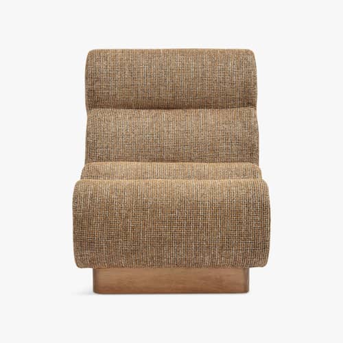 Gepolsterter Sessel Cozy textil braun / Flexibel - NV GALLERY - Karamel / Helles Holz - High Density-Schaum, Massivholz, Tissu Tweed