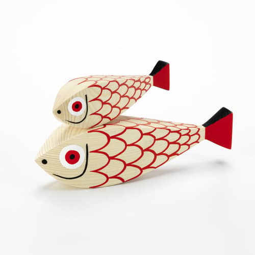 Décoration Wooden Dolls - Mother Fish & Child bois rouge / By Alexander Girard, 1952 - Vitra - Mother Fish & Child - Sapin