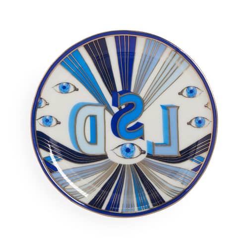 Set de 4 dessous de verre Druggist céramique / Porcelaine & or - Jonathan Adler - Druggist - Porcelaine