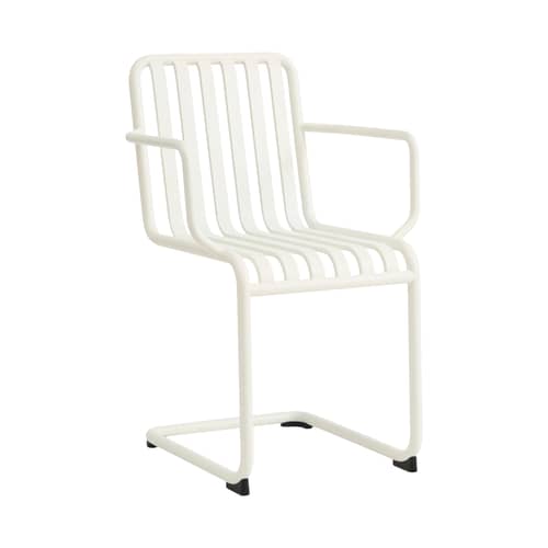 Fauteuil de repas Palissade Cantilever métal blanc / Small - Hay - Blanc crème - Acier thermolaqué