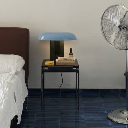 Lampe de table Montera JH42 / L 45 x H 33 cm - &tradition - Vert forêt / Bleu ciel - Aluminium peint, Laiton