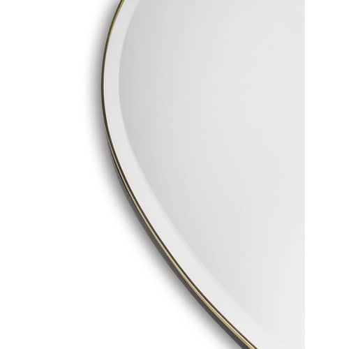 Miroir mural Pond XL or métal / 87 x 94 cm - Ferm Living - Laiton - MDF peint, Verre, Zinc plaqué laiton