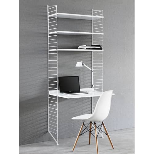 Lot de 2 montants de sol / H 200 x P 30 cm - String Furniture - Blanc - Acier laqué