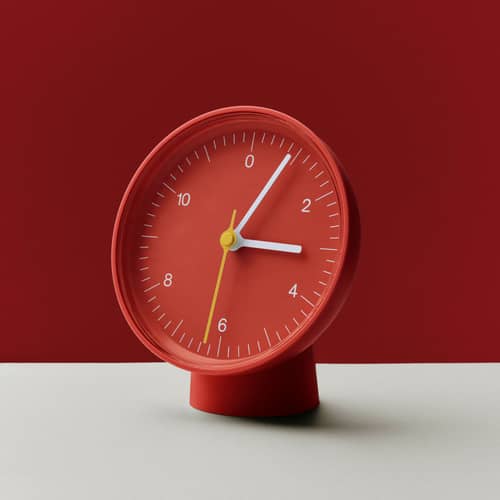 Orologio da posare  materiale plastico rosso / Jasper Morrison - Riciclata - Hay - Rosso - ABS riciclato, Acrilico, Alluminio