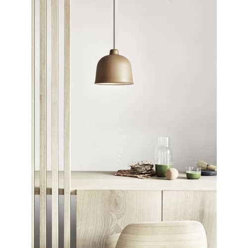 Pendelleuchte Grain corian schwarz / Ø 21 cm - Muuto - Schwarz - Verbund-Werkstoffe