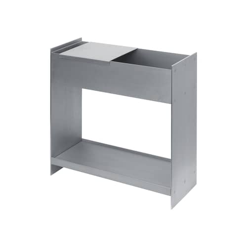 Pflanzgefäß mit Gestell Lager metall silber / B 60 x T 25 x H 65 cm - Ferm Living - Blumenkasten / Aluminium - gebürstetes Aluminium