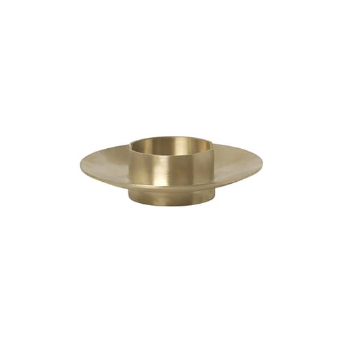 Portacandela Block oro metallo / Ottone - Ø 11 cm - Ferm Living - Ottone - Ottone spazzolato