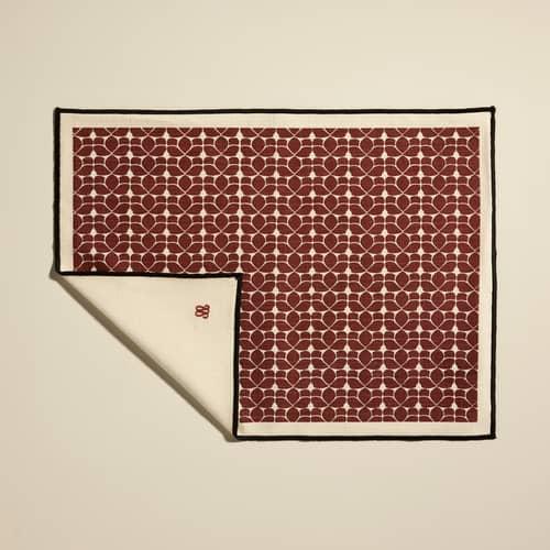 Set de table Flore tissu orange / 45 x 35 cm - Maison Sarah Lavoine - Terracotta - Coton