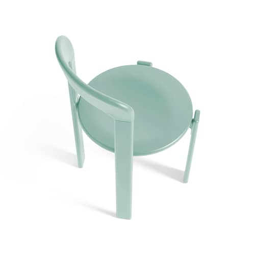 Rey Stacking chair wood green / By Bruno Rey x Dietiker, 1971 - Wood - Hay - Sea green - Beechwood plywood, Natural beechwood